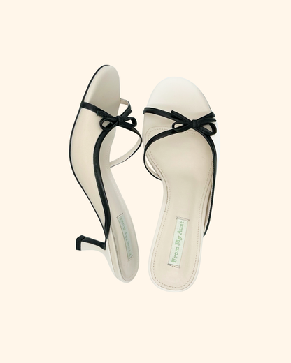 [pre-order] Leather Black Sesame Mochi Mule